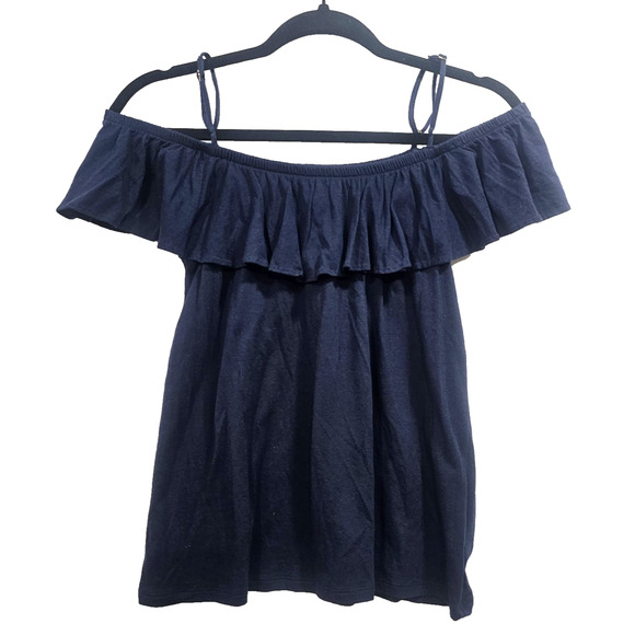 Lilly Pulitzer Off The Shoulder Navy Knit Cami Top Size XS Preppy Spring Beachy - Picture 1 of 7